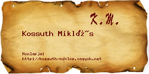 Kossuth Miklós névjegykártya