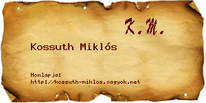 Kossuth Miklós névjegykártya