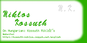 miklos kossuth business card